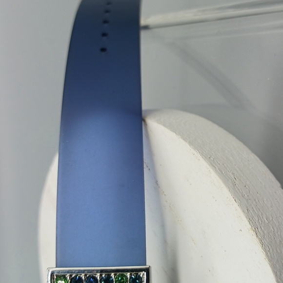 💚💙Swarovski Blue and Green  Crystal  Blue Clear Jelly Silicone Strap Band… - Picture 4 of 8